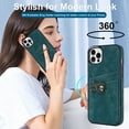 thumbnail image 2 of Dteck for iPhone 12 Pro Max 6.7 inch PU Leather Back Case,Luxury Shockproof Soft TPU Anti-Drop Card Slots with Ring Bracket Slim Phone Cover.For iPhone 12 Pro Max,Blue, 2 of 8
