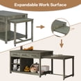 thumbnail image 2 of 60" Extendable Kitchen Island, Closet Island with Drawers and Shelves, Wood Kitchen Prep Table on Wheels with Power Outlets, Coffee Bar Table for Dining Room, Home Bar, 2 of 8