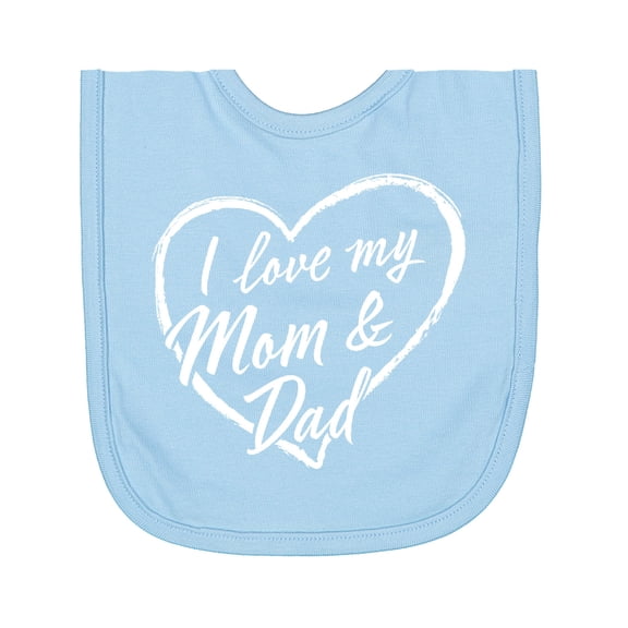 Inktastic I Love My Mom and Dad in White Chalk Heart Newborn Bib