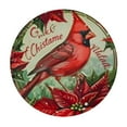 thumbnail image 4 of BANET Red Bird Tablecloth Round  Red White Floral Tableccloth Merry Christmas Cloths Washable Banquet Tablecloth Winter Decorative Table Cover for Holiday Home Party Picnic Dinning 54"-58, 4 of 8