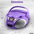 thumbnail image 4 of Magnavox MD6924 Boombox portátil con CD de carga superior y radio estéreo AM/FM en negro | Compatible con CD-R/CD-RW | Pantalla LED | Puerto auxiliar compatible | Reproductor de CD programable | (Púrp, 4 of 5