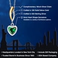 thumbnail image 2 of Gem Stone King 925 Silver and 10K Yellow Gold Emerald Green Zirconia Pendant Necklace for Women | 0.74 Cttw | Gemstone Birthstone | Heart Shape 6MM | With 18 inch Chain, 2 of 6