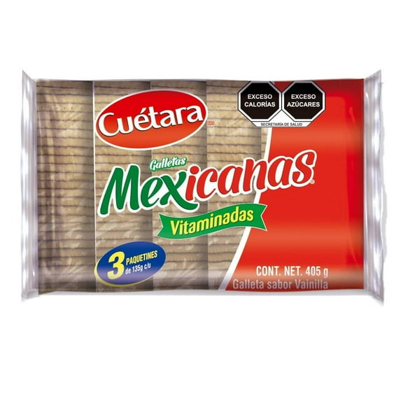 Galletas Cuétara Mis Mexicanas vainilla 3 pzas de 135 g c/u