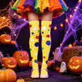thumbnail image 2 of ZHOGXU Kids Halloween Elegant Polka Dot Pattern Thigh High Socks For Girls Soft Party Socks Casual Daily Wear,Yellow, 2 of 5