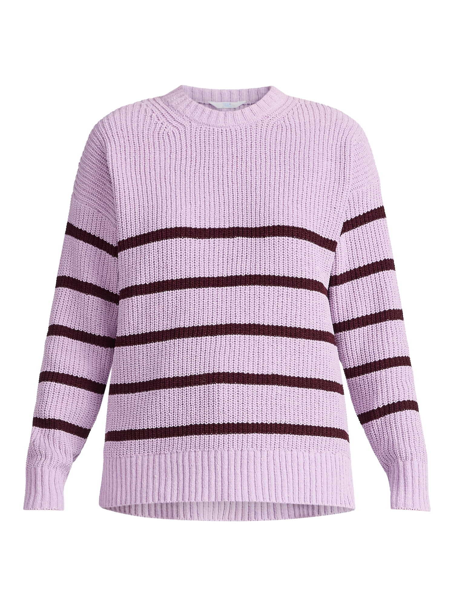 Time and Tru Women's Chenille Sweater with Long Sleeves, Midweight, Sizes XS-XXXL