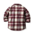 thumbnail image 4 of Otqutp Toddler Autumn Tops Kids Flannel Shirt Jacket Plaid Long Sleeve Lapel Button Down Baby Boys Girls Fall Shirt Coat Outwear with Pockets, 4 of 7