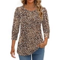 thumbnail image 4 of Fantaslook Womens Tops 3/4 Sleeve with Buttons Dressy Casual Blouses Summer Shirts Beach Vacation Trendy Clothes, 4 of 9