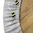 thumbnail image 5 of Ambesonne Entomology Fitted Round Tablecloth, Bumblebees and Orchids, 45"- 56" Diameter, Yellow Charcoal Grey, 5 of 5