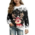 thumbnail image 2 of Christmas Sweater Boys Girls Knit Santa Reindeer Holiday Crewneck Xmas Sweaters for School Party Jumper, 2 of 4