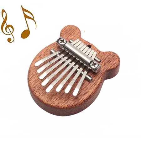 Mini Kalimba Thumb Piano - 8 Keys Finger Piano, Portable Marimba Hand Piano Gifts for Kids Adults Beginners Bear