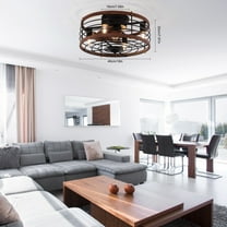 Vintage Ceiling Fan with Light Fixture W/Remote Control Bladeless Ceiling Fan