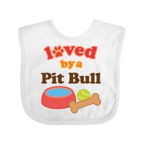 Inktastic Pit Bull Loved by a (dog Breed) Boys or Girls Baby Bib