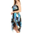 thumbnail image 3 of Sakkas Kiera Women's Tube Spaghetti Strap Floral Print Summer Casual Short Dress - B-Blue - One Size, 3 of 5