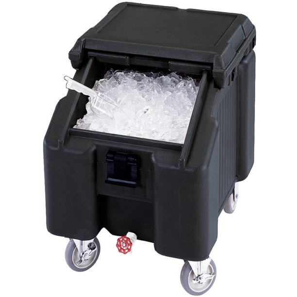Ice Caddy 100 Pound Capacity 2 Front Swivel 2 Rear Fixed Black