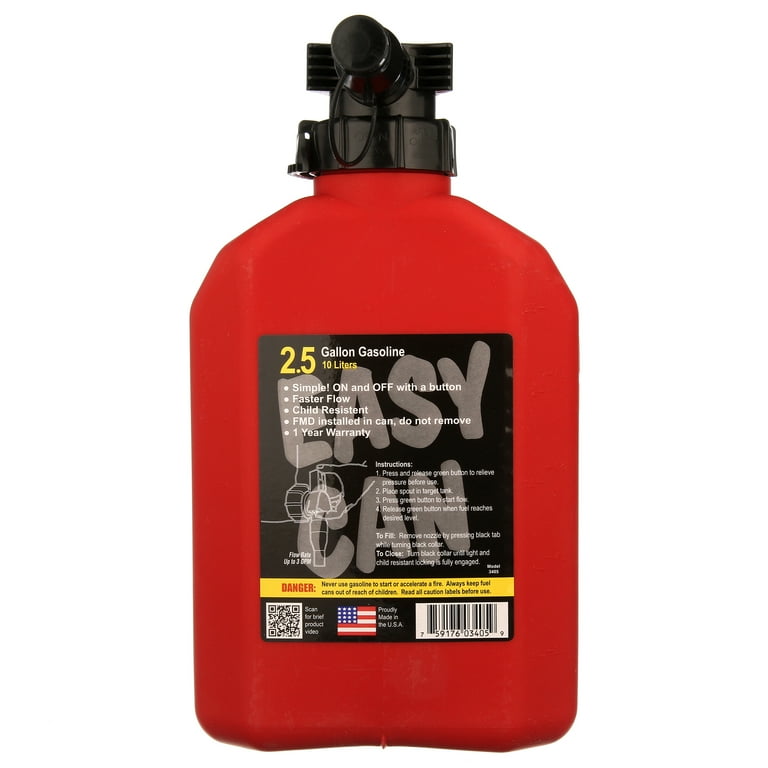 No-Spill 2.5 Gallon Easy Gas Can