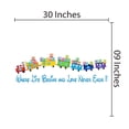 thumbnail image 3 of KIDS ROOM - Adhesive Vinyl Home Bedroom Kids Toys Décor Train & Alphabet Letter Cubes Design Where Life Begins And Love Never Ends Quotes Multicolored Wall Decal 30" x 8", 3 of 5