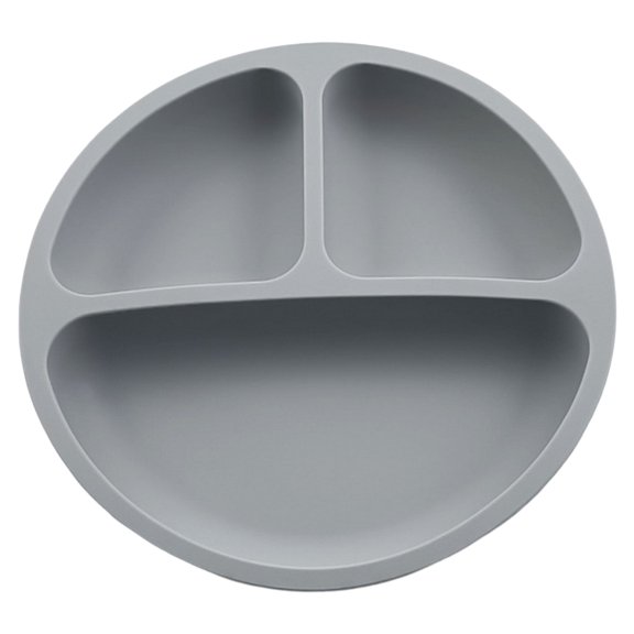 BPA-Free Silicone Baby Plate with Divided Design and 3 Grids - Ideal Toddler Suction Plate for Daily Use and Infant Feeding Supplies