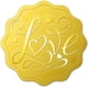 thumbnail image 1 of 100 sellos de papel dorado con letras en relieve, 2 pulgadas, autoadhesivos con texto en inglés "Love", etiquetas decorativas para sobres, diplomas, certificados, premios y graduaciones, 1 of 8