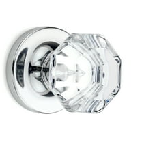 Dummy Octagon Crystal Door Knobs Polished Chrome Round Rosette