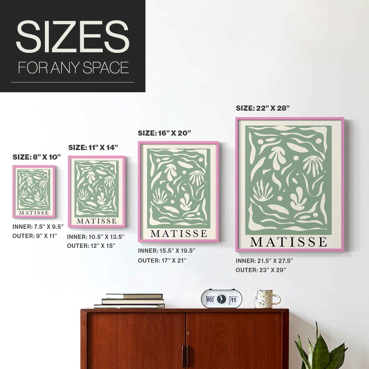 Matisse CLXXXIV Framed Print in Pink Solid Wood 11 x 14 Framed Print
