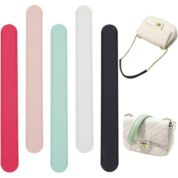 5 Colors PU Leather Handbag Handle Wrap Cover 8.8 Inch Purse Wallet Handle Protectors Pressure Relief Shoulder Strap Protector Cover for Suitcase Travel Bag Strap Making Supplies DIY