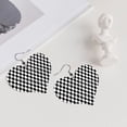 thumbnail image 5 of Heart Earrings Black White Checkered Pattren Dangling Heart Drop Earrings For Women Love Dangle Earrings Gift, 5 of 6