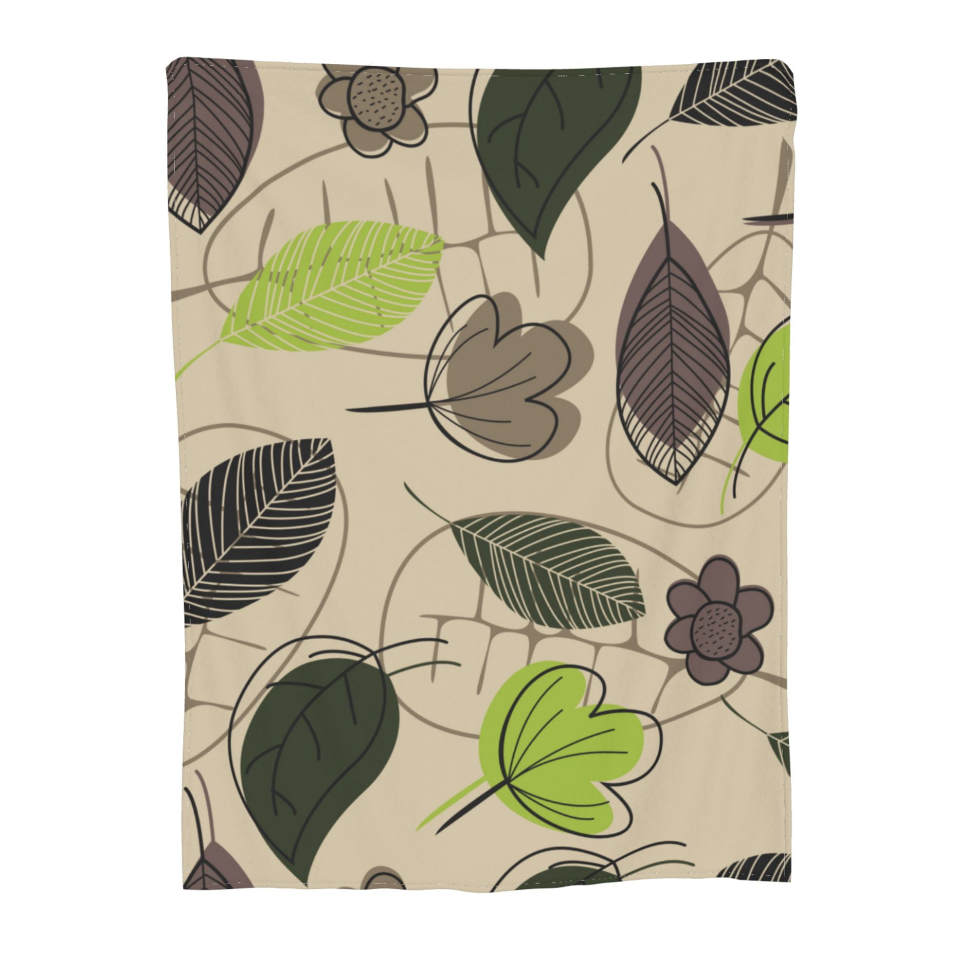 Leaf Texture Design Throw Blanket, Super Soft AntiPilling Flannel Bed