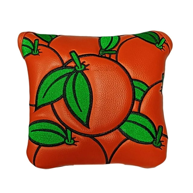 Funda de cuero artificial para Putter de Golf, cubierta protectora magnética para Putter de mazo cuadrado, cubierta para cabeza bordada , C