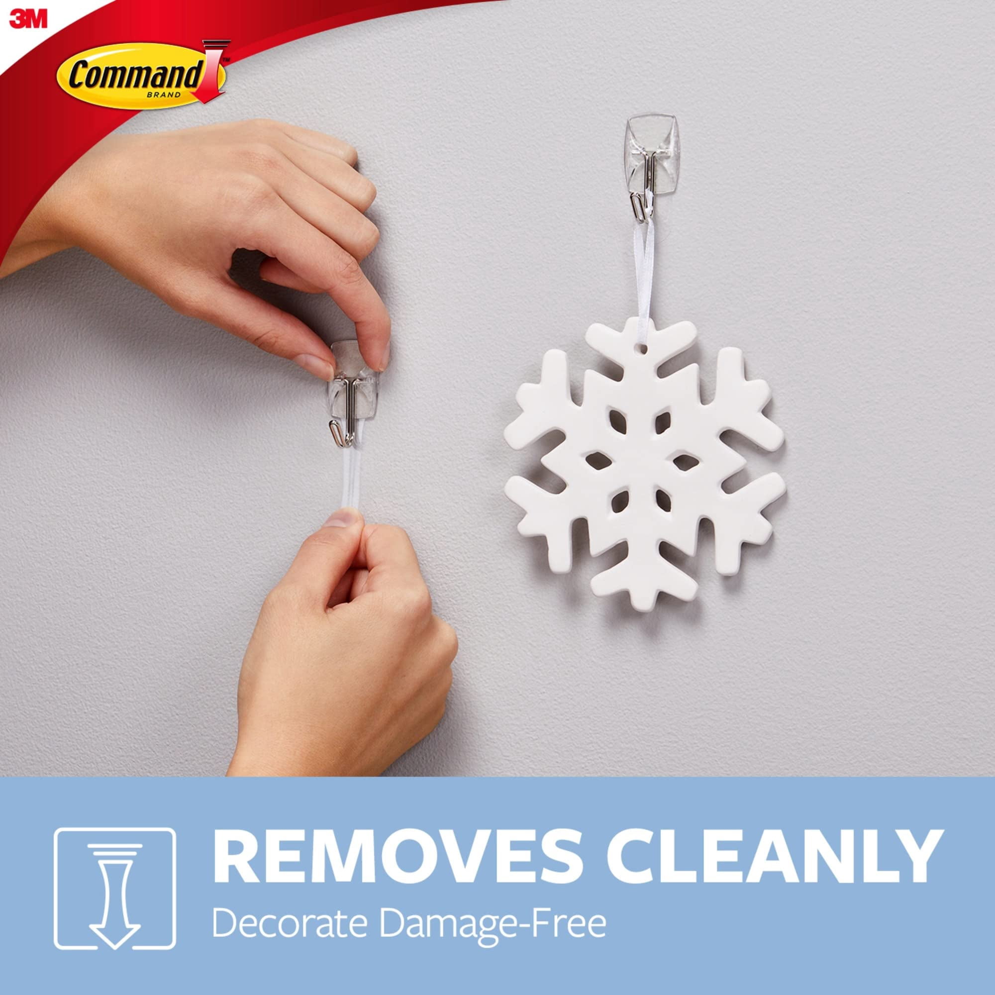 Command® Small Wire Hooks, 40 Hooks, 48 Clear Adhesive Strips, Damage Free Hanging Picture Hangers, No Tools Wall Hanging Strips For Living Spaces