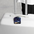 thumbnail image 5 of PhooArto 2 Pack Leather Luggage Tag with Stainless Steel Loop, Space Galaxy Earth Universe Baggage Handbag Travel Suitcase Tags with Name ID Card Perfect to Quickly Spot Luggage Suitcase, 5 of 6