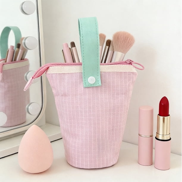 Estuche para lápices de gran capacidad con bolsa de papelería de pie | Diseño tipo cubo que se convierte en portalápices | Organiza bolígrafos y útiles escolares para el escritorio