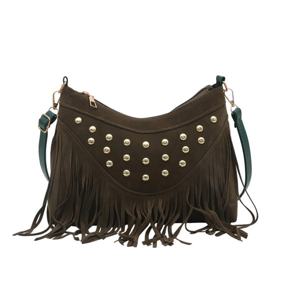 Women Fringe Hobo Bag Western Purse Shoulder Bag Vegan Tassel Hippie Crossbody Bag