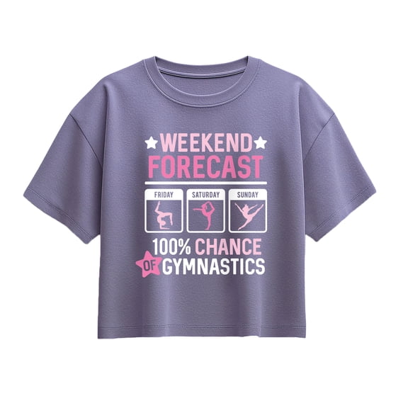 Instant Message - Weekend Forecast Gymnastics Short Sleeve Boxy Graphic T-Shirt