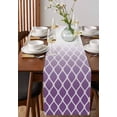 thumbnail image 2 of Purple Ombre Stripe Burlap Cotton Table Runner 14x72 Inches Long, Modern Abstract Art Gradient Striped Farmhouse Table Runners, Outdoor Dining Tablecloths Decor for Baby Shower/Party/Wedding, 2 of 6
