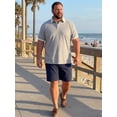 thumbnail image 5 of DARING DIVA Men's Big Tall Contrast Color Short Sleeve Button Down Polo 6XL Light Gray, 5 of 7