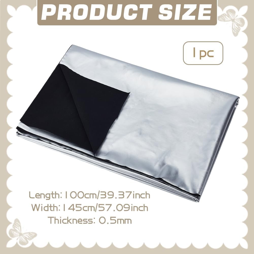 4-Way PU Imitation Leather Fabric 39x57inch PU Leather Silver Color Artificial Leather Fabric Soft and Smooth Leather for Sofa Handbag Handmade DIY Craft Projects