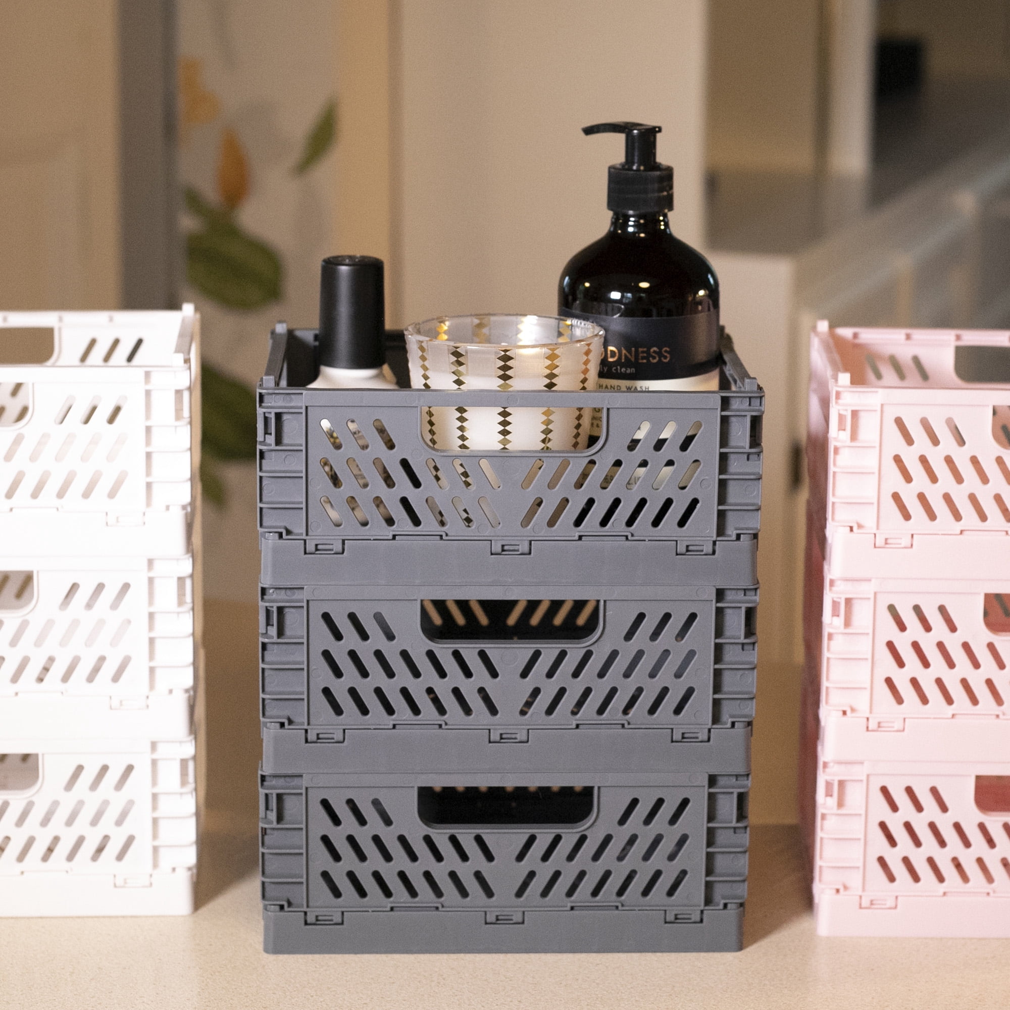 EZDO Small Collapsible Storage Crates 3 Pack
