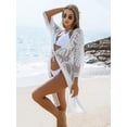thumbnail image 4 of Cesto para ropa sucia de malla NQ Manga 3/4 Largo con encaje floral Playa Kimono, 4 of 5