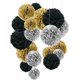thumbnail image 1 of Paquete de 18 flores de pompones azules, kit de papel decorativo para fiesta, 1 of 5