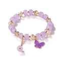 thumbnail image 1 of Nvzi Pulsera de mariposa de imitación de jade con forma de palomitas de maíz y cristal de mariposa, pulsera de estilo chino para mujer, regalo, color morado A, 1 of 5