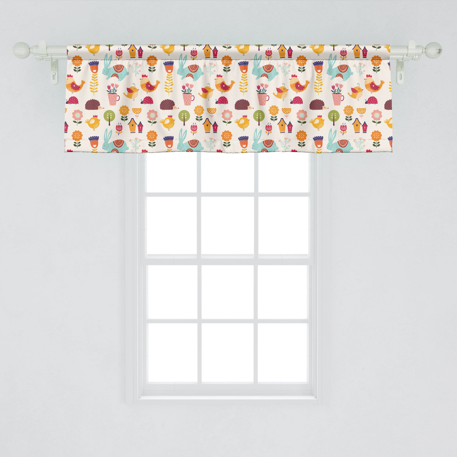 Chicken and Rooster  Valance Handmade  Flower 41 X 15 INCHES 