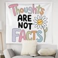 thumbnail image 2 of Floral Mental Health Tapestry Wall Hanging, Therapist Office Decor, Floral Thoughts Are Not Facts Mental Health Wall Blanket Decor for Home Therapy Office Classroom, 50x60 Inch, 2 of 6