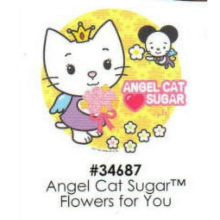 Angel Cat Sugar Flowers for You Cake Decoration Edible Frosting Photo Sheet