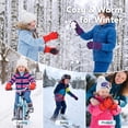thumbnail image 7 of Cooraby 2 Pairs Kids Snow Ski Gloves Winter Waterproof Warm Gloves for Boys Girls Cold Weather Outdoor, 7 of 7