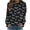 #0212-Black, variant on Halloween Womens Crew Neck Long Sleeve Sweatshirts Orange Yellow Gradient Background Floral Pumpkin Leaf Center Print Loose Fit Warm Autumn Soft Pullovers Gift
