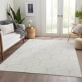 thumbnail image 6 of HomeRoots 677884 9 x 12 ft. Ivory & Brown Geometric Washable Machine Made Rectangle Area Rug with UV Protection, 6 of 9