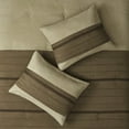 thumbnail image 2 of 7 PC Pieced Faux Suede Comforter Set Natural Queen, 2 of 12