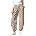 thumbnail image 2 of ClodeEU Women's Polka Dot Print Drawstring High Waist Jogger Pants,Casual Tapered Ankle Sweatpants with Pockets ,Women's Plus L, 2 of 8