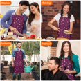 thumbnail image 4 of Purple Christmas Star Apron-Garden Aprons for Women with Pockets-Cotton Linen Waterproof Kitchen Cooking Gardening Aprons Adjustable for Kitchen,Cooking,BBQ and Salon 32"x27", 4 of 7