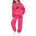 thumbnail image 3 of MuXiKeJi Clothes Girls 2 Pieces Outfits Summer Letter Print Fashion Hoodie Pullover Tops Sweatshirt Pants Fall Clothes for Kids, 3 of 7
